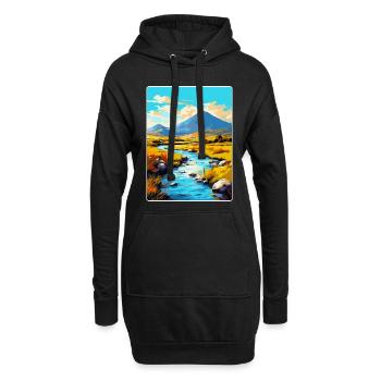 Connemara Irlande Royaume-Uni Affiche de voyage vintage WPA Art - Sweat-shirt à capuche long Femme - noir - Devant