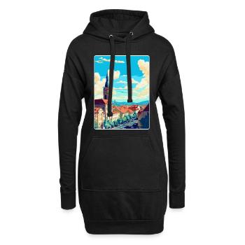 Stuttgart Allemagne Poster de voyage vintage souvenir - Sweat-shirt à capuche long Femme - noir - Devant