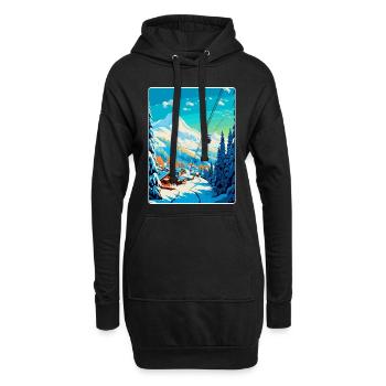 Méribel France Affiche de voyage vintage Souvenir WPA - Sweat-shirt à capuche long Femme - noir - Devant