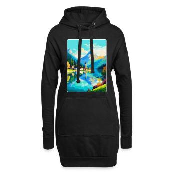 Wolfgangsee Österreich Vintage Reiseplakat Souvenir - Hoodie-Kleid - Schwarz - Vorne
