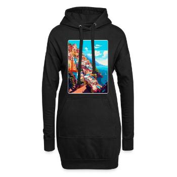 Positano Italie Affiche de voyage vintage Souvenir WPA - Sweat-shirt à capuche long Femme - noir - Devant