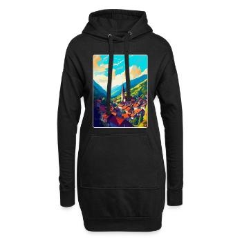 Transylvanie Roumanie Vintage Voyage Poster WPA Art - Sweat-shirt à capuche long Femme - noir - Devant