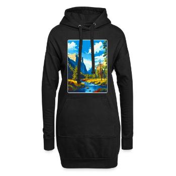 Parc national de Yosemite Californie Affiche de voyage - Sweat-shirt à capuche long Femme - noir - Devant
