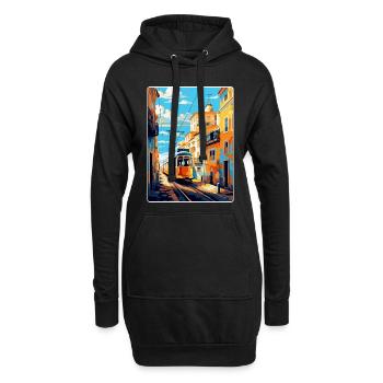 Lissabon Portugal Vintage Reiseplakat Souvenir WPA - Hoodie-Kleid - Schwarz - Vorne