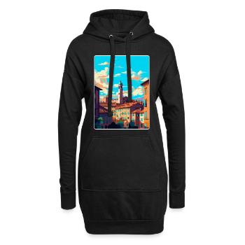 Bologne Italie Affiche de voyage vintage WPA Souvenir - Sweat-shirt à capuche long Femme - noir - Devant
