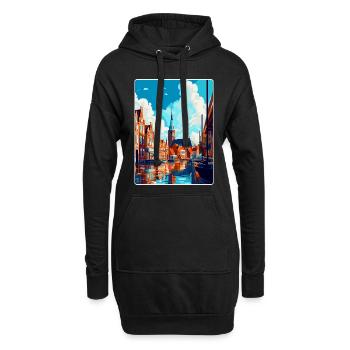 Haarlem Pays-Bas Poster de voyage vintage souvenir - Sweat-shirt à capuche long Femme - noir - Devant
