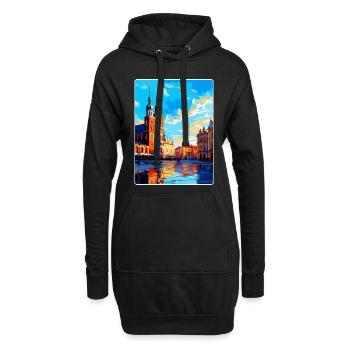 Cracovie Pologne Affiche de voyage vintage WPA Souvenir - Sweat-shirt à capuche long Femme - noir - Devant