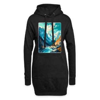 Triglav Slovénie Affiche de voyage vintage souvenir - Sweat-shirt à capuche long Femme - noir - Devant