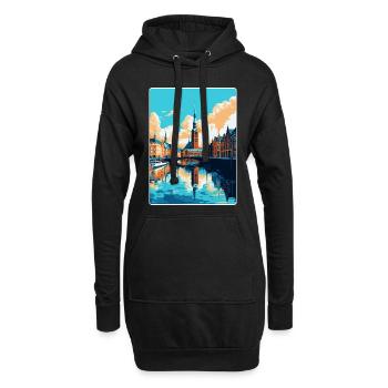 Hamburg Deutschland Vintage Reiseplakat Souvenir WPA - Hoodie-Kleid - Schwarz - Vorne