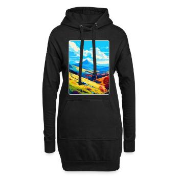 Bieszczady Pologne Affiche de voyage vintage souvenir - Sweat-shirt à capuche long Femme - noir - Devant