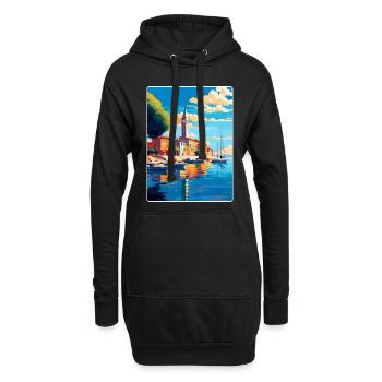 Umag Kroatien Vintage Reiseplakat WPA Souvenir - Hoodie-Kleid - Schwarz - Vorne