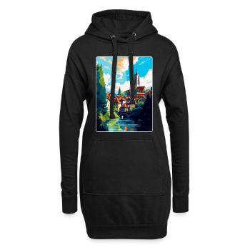 Fribourg Schweiz Vintage Reiseposter WPA Art - Hoodie-Kleid - Schwarz - Vorne