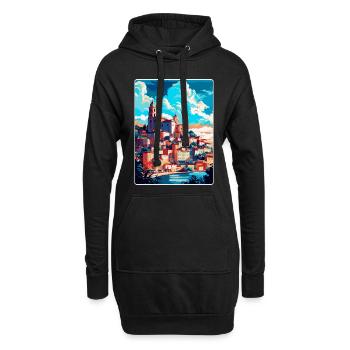 Coimbra Portugal Affiche de voyage vintage souvenir - Sweat-shirt à capuche long Femme - noir - Devant