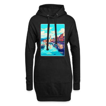 Saint Tropez Frankreich Vintage Reiseplakat Souvenir - Hoodie-Kleid - Schwarz - Vorne