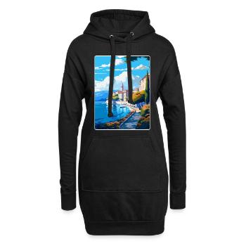 Opatija Kroatien Vintage Reiseplakat Souvenir WPA - Hoodie-Kleid - Schwarz - Vorne