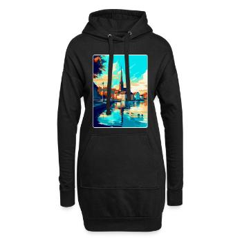 Souvenir de l’affiche de voyage vintage de Constance Allemagne - Sweat-shirt à capuche long Femme - noir - Devant