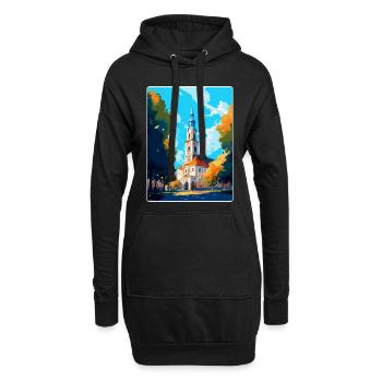 Bialystok Pologne Vintage Voyage Poster Art Mural - Sweat-shirt à capuche long Femme - noir - Devant