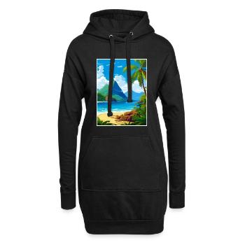 St. Lucia Karibik Vintage Reiseposter - Hoodie-Kleid - Schwarz - Vorne
