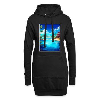 Cancun Vintage Reiseplakat Souvenir Illustration - Hoodie-Kleid - Schwarz - Vorne