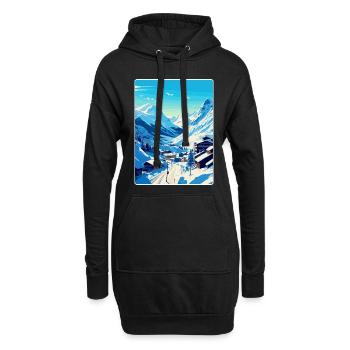 Obergurgl Autriche Affiche de voyage vintage souvenir - Sweat-shirt à capuche long Femme - noir - Devant