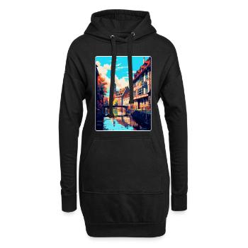 Straßburg Frankreich Vintage Reiseplakat Souvenir - Hoodie-Kleid - Schwarz - Vorne