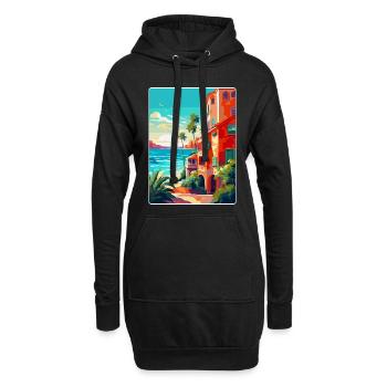Costa Del Sol Spanien Vintage Reiseplakat Souvenir - Hoodie-Kleid - Schwarz - Vorne