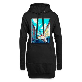 Affiche de voyage vintage Linz Autriche Souvenir WPA - Sweat-shirt à capuche long Femme - noir - Devant
