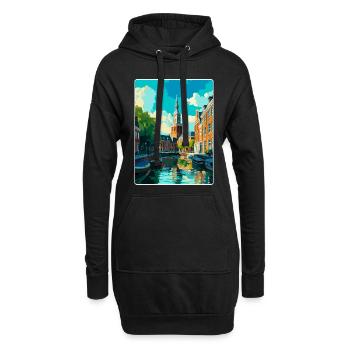 Groningue Pays-Bas Affiche de voyage vintage WPA - Sweat-shirt à capuche long Femme - noir - Devant