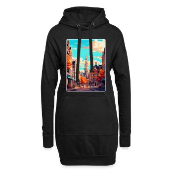 Brüssel Belgien Vintage Reiseplakat Souvenir - Hoodie-Kleid - Schwarz - Vorne