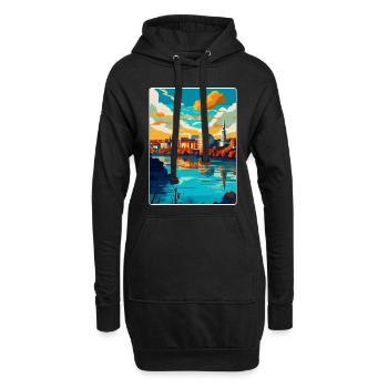 Belgrade Serbie Affiche de voyage vintage Souvenir WPA - Sweat-shirt à capuche long Femme - noir - Devant