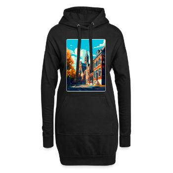 Tilburg Niederlande Vintage Reiseplakat Souvenir - Hoodie-Kleid - Schwarz - Vorne