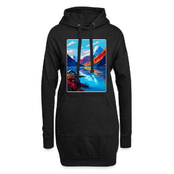 Fjorde Norwegen Vintage Reiseposter WPA Souvenir - Hoodie-Kleid - Schwarz - Vorne