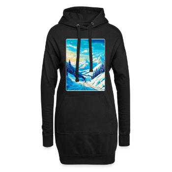 Laax Schweiz Vintage Reiseplakat Souvenir - Hoodie-Kleid - Schwarz - Vorne