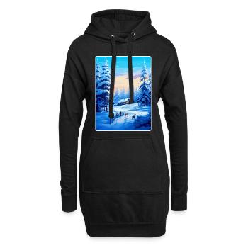 Lappland Finnland Vintage Reiseplakat Souvenir WPA - Hoodie-Kleid - Schwarz - Vorne
