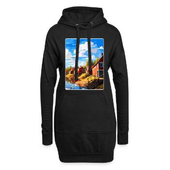 Porvoo Finlande Affiche de voyage vintage souvenir WPA - Sweat-shirt à capuche long Femme - noir - Devant
