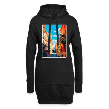Barcelone Espagne Affiche de voyage vintage Souvenir WPA - Sweat-shirt à capuche long Femme - noir - Devant