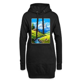 Dolomiten Italien Vintage Reiseplakat Souvenir WPA - Hoodie-Kleid - Schwarz - Vorne