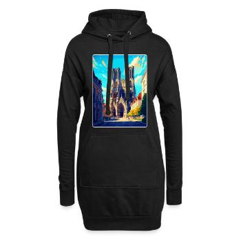 Reims Frankreich Vintage Reiseposter WPA Souvenir - Hoodie-Kleid - Schwarz - Vorne