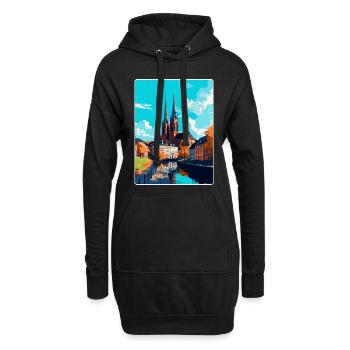 Uppsala Suède Affiche de voyage vintage Souvenir WPA - Sweat-shirt à capuche long Femme - noir - Devant
