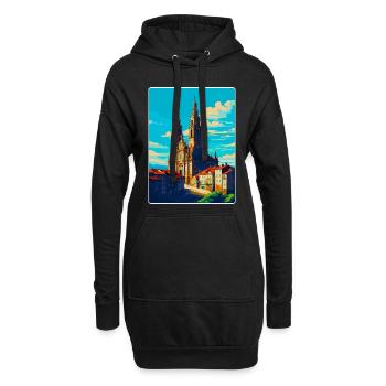 Santiago De Compostela Spanien Vintage Reiseposter - Hoodie-Kleid - Schwarz - Vorne