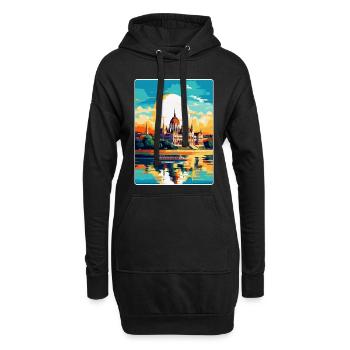 Budapest Ungarn Vintage Reiseplakat Souvenir - Hoodie-Kleid - Schwarz - Vorne