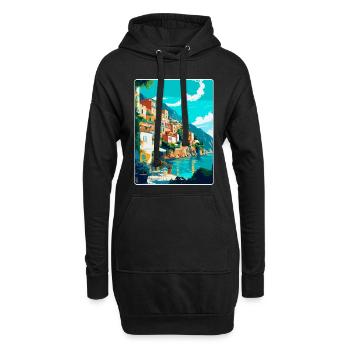 Capri Italien Vintage Reiseplakat WPA Kunst Souvenir - Hoodie-Kleid - Schwarz - Vorne