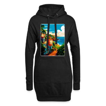 São Miguel Portugal Affiche de voyage vintage souvenir - Sweat-shirt à capuche long Femme - noir - Devant