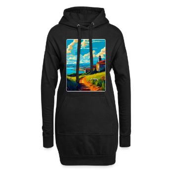 La Corogne Espagne Affiche de voyage vintage WPA Souvenir - Sweat-shirt à capuche long Femme - noir - Devant