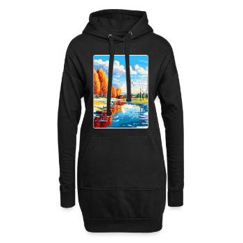 Oulu Finlande Affiche de voyage vintage WPA Souvenir - Sweat-shirt à capuche long Femme - noir - Devant