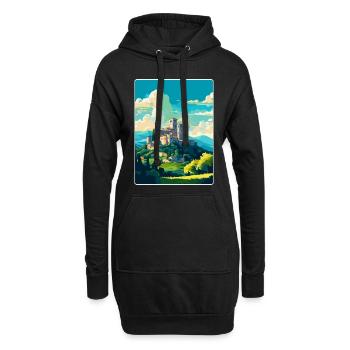 Assise, Italie, Affiche de voyage vintage, WPA, Souvenir - Sweat-shirt à capuche long Femme - noir - Devant