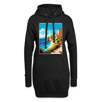 Costa Brava Spanien Vintage Reiseplakat Souvenir - Hoodie-Kleid - Schwarz - Vorne