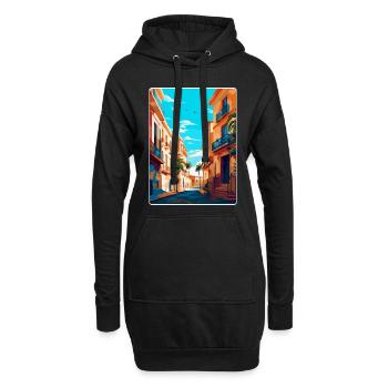 Valencia Spanien Vintage Reiseplakat Souvenir WPA - Hoodie-Kleid - Schwarz - Vorne