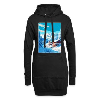 Méribel France Affiche de voyage vintage Souvenir WPA - Sweat-shirt à capuche long Femme - noir - Devant