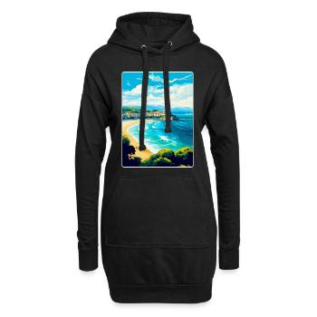 San Sebastian Spanien Vintage Reiseplakat Souvenir - Hoodie-Kleid - Schwarz - Vorne